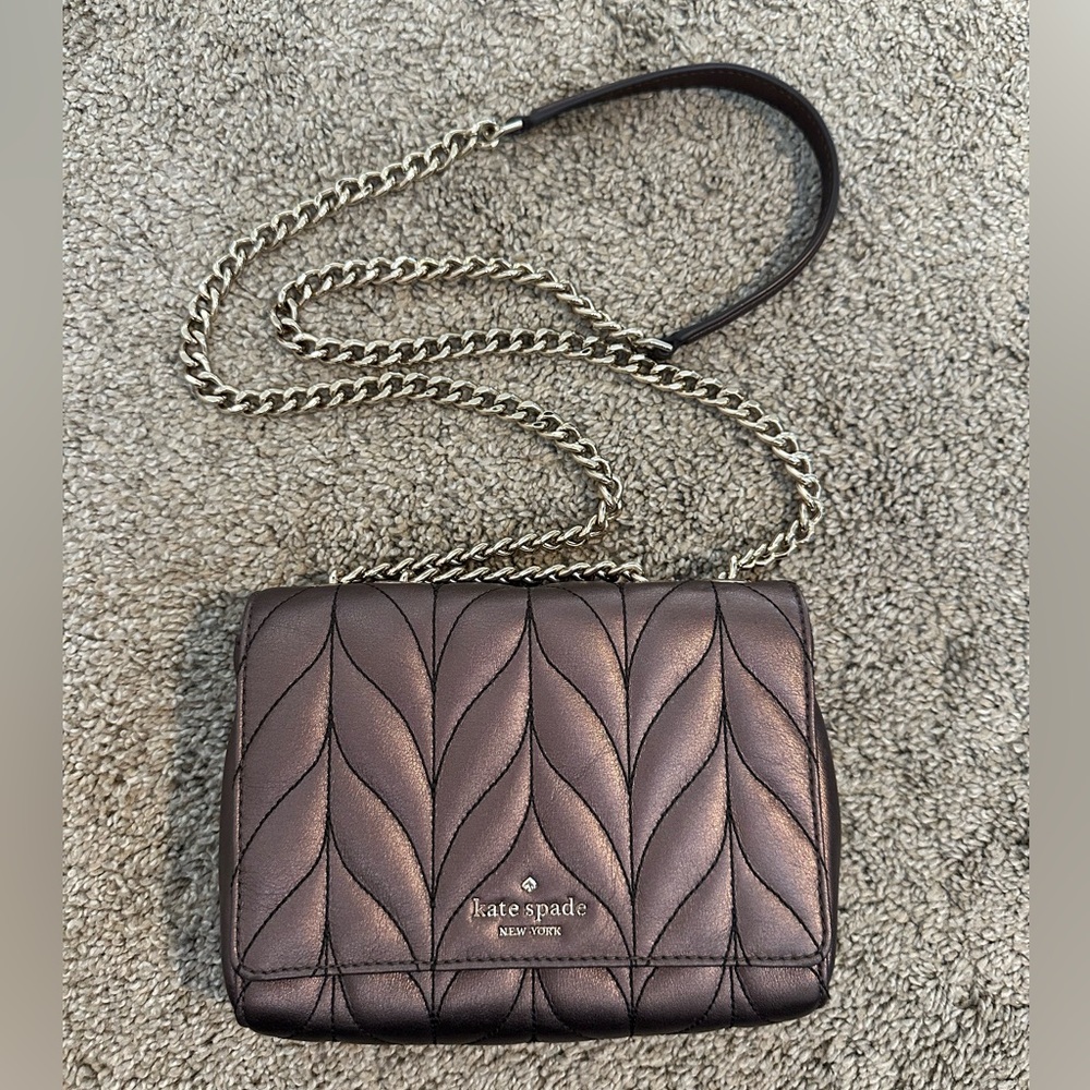 Kate Spade small metallic purple crossbody bag